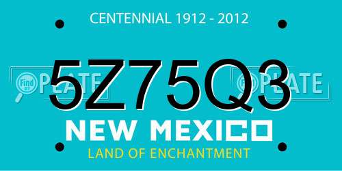 5Z75Q3 New Mexico License Plate