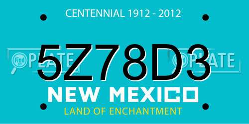 5Z78D3 New Mexico License Plate
