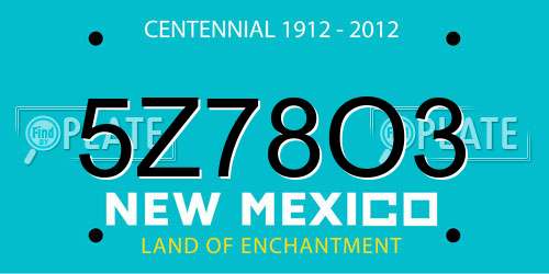 5Z78O3 New Mexico License Plate