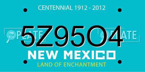 5Z95O4 New Mexico License Plate