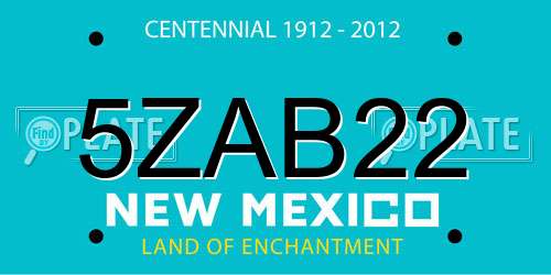 5ZAB22 New Mexico License Plate