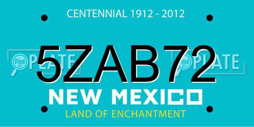 5ZAB72 New Mexico License Plate
