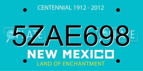 5ZAE698 New Mexico License Plate