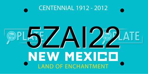 5ZAI22 New Mexico License Plate