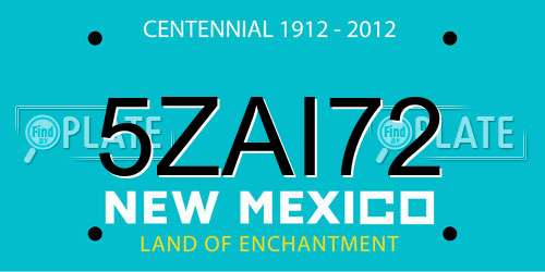5ZAI72 New Mexico License Plate