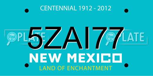 5ZAI77 New Mexico License Plate