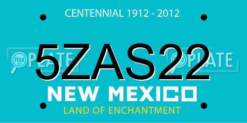 5ZAS22 New Mexico License Plate