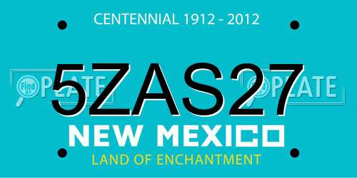 5ZAS27 New Mexico License Plate