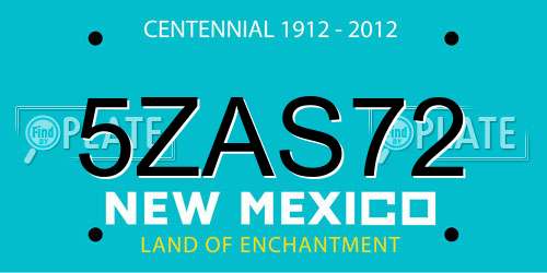 5ZAS72 New Mexico License Plate