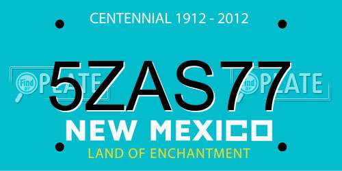 5ZAS77 New Mexico License Plate