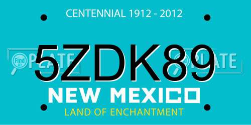 5ZDK89 New Mexico License Plate