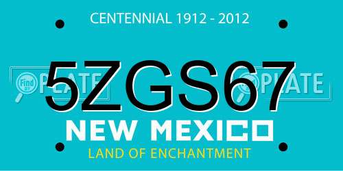 5ZGS67 New Mexico License Plate