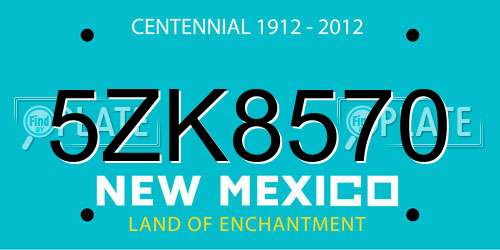 5ZK8570 New Mexico License Plate