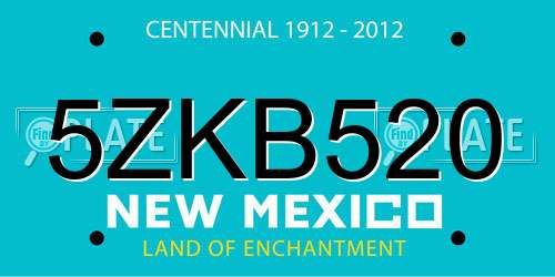5ZKB520 New Mexico License Plate