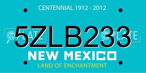 5ZLB233 New Mexico License Plate