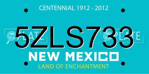 5ZLS733 New Mexico License Plate