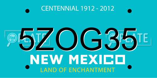 5ZOG35 New Mexico License Plate