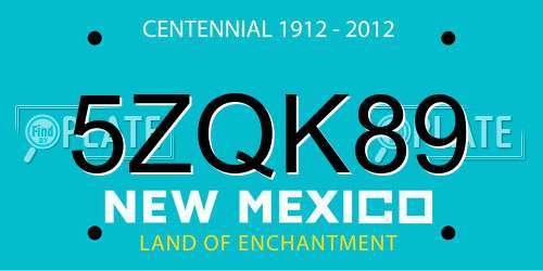 5ZQK89 New Mexico License Plate