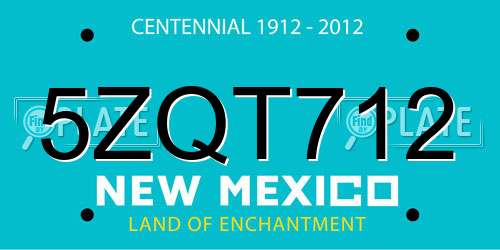 5ZQT712 New Mexico License Plate