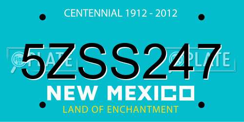5ZSS247 New Mexico License Plate