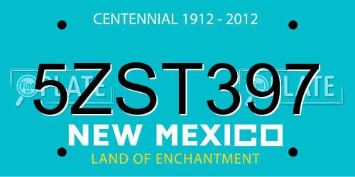 5ZST397 New Mexico License Plate