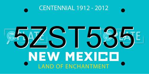 5ZST535 New Mexico License Plate
