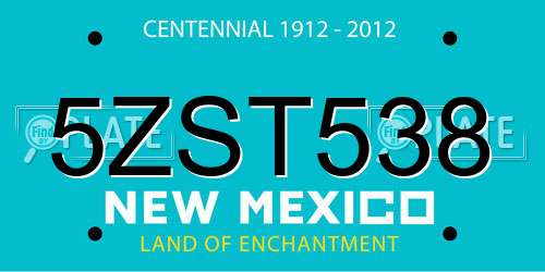 5ZST538 New Mexico License Plate