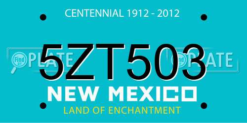 5ZT503 New Mexico License Plate