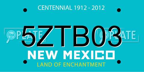 5ZTB03 New Mexico License Plate