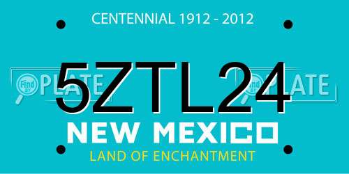5ZTL24 New Mexico License Plate
