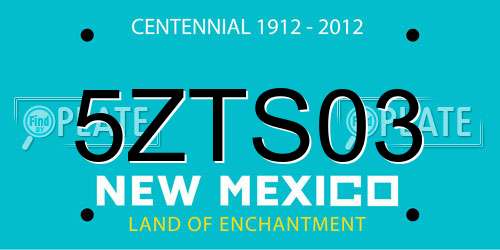 5ZTS03 New Mexico License Plate
