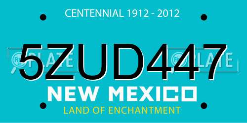 5ZUD447 New Mexico License Plate