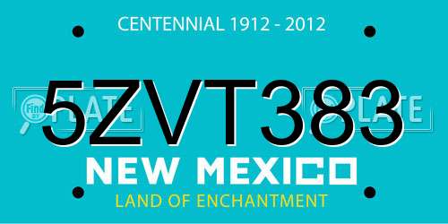 5ZVT383 New Mexico License Plate