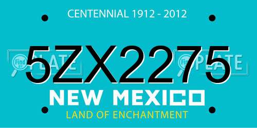 5ZX2275 New Mexico License Plate