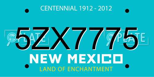 5ZX7775 New Mexico License Plate