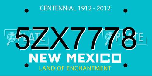5ZX7778 New Mexico License Plate