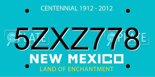 5ZXZ778 New Mexico License Plate