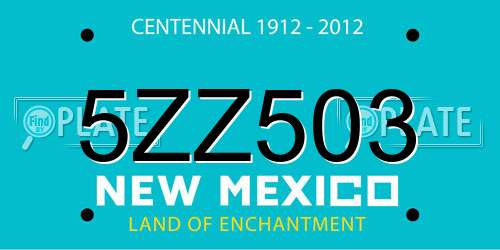 5ZZ503 New Mexico License Plate