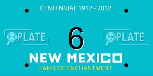 6 New Mexico License Plate