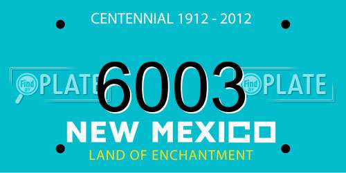 6003 New Mexico License Plate