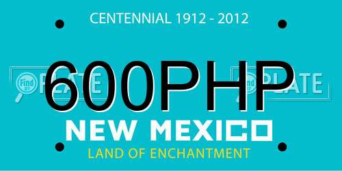 600PHP New Mexico License Plate