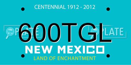600TGL New Mexico License Plate