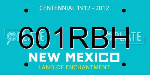 601RBH New Mexico License Plate