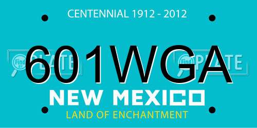 601WGA New Mexico License Plate