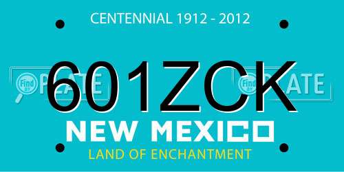 601ZCK New Mexico License Plate