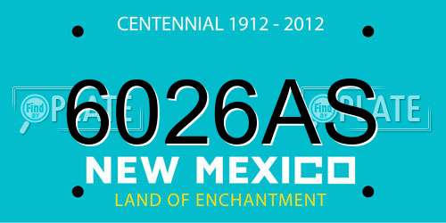 6026AS New Mexico License Plate