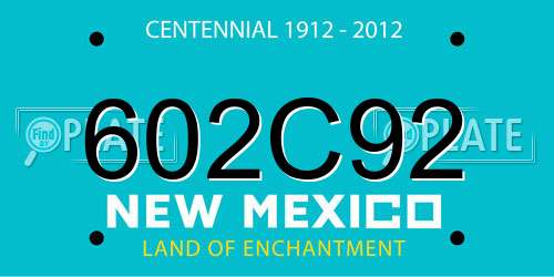 602C92 New Mexico License Plate