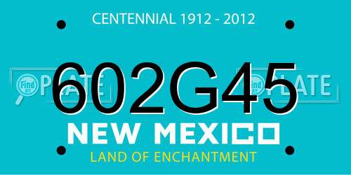 602G45 New Mexico License Plate