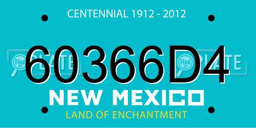60366D4 New Mexico License Plate