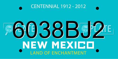 6038BJ2 New Mexico License Plate